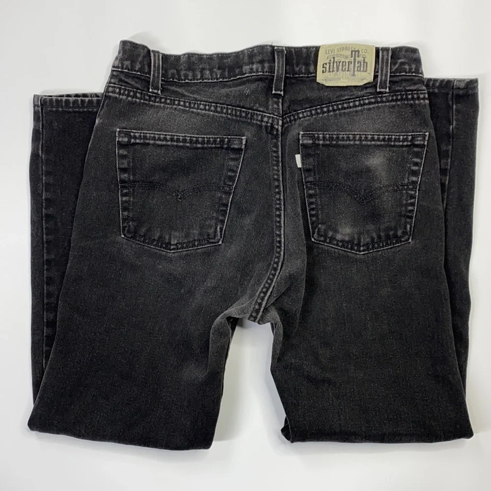 Vintage Levis 913 SilverTab Straight Leg Black Jeans W 33 L30 (32x28) Orange Tag